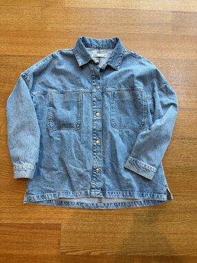 Zara Light Blue Denim Button-Up Jacket